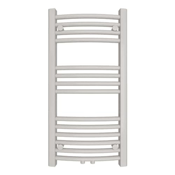 MERT Comfort Badheizkörper 400x800mm Mittelanschluss Pulverbeschichtet Verkehrsweiss RAL9016 gebogen