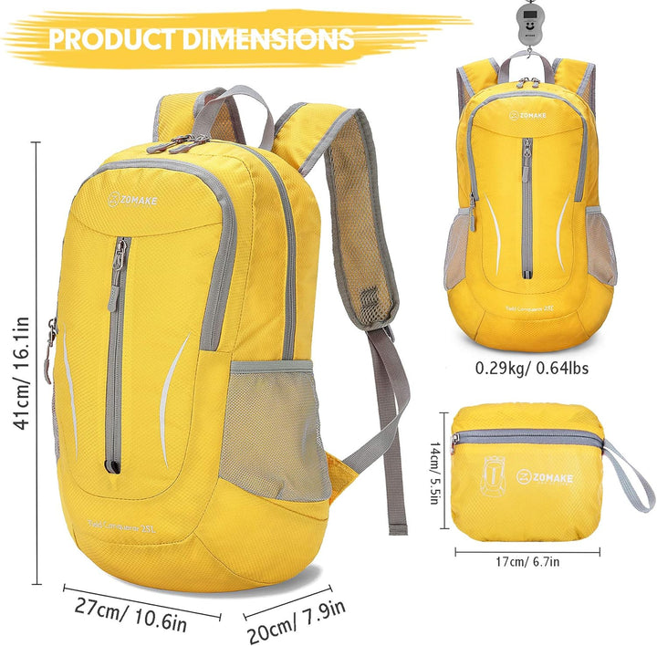 ZOMAKE Ultraleicht Faltbarer Rucksack - Packbare Backpacks 25L,Kleiner Faltbar Rucksäcke Wanderrucks