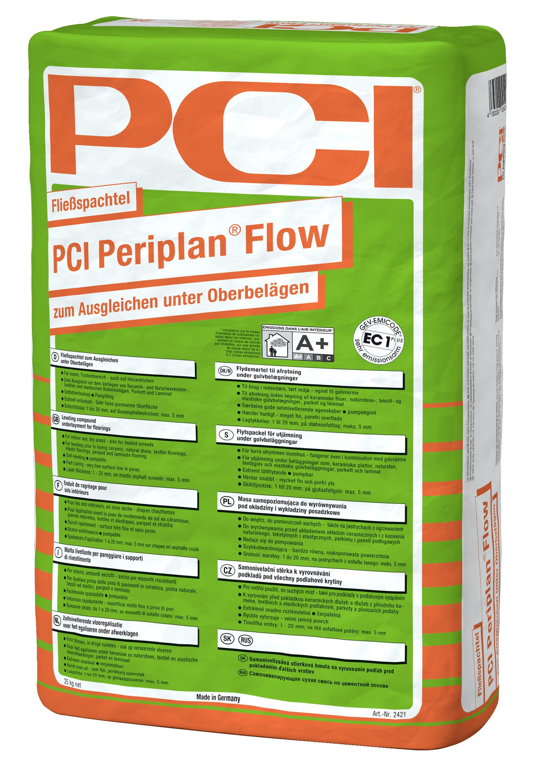 PCI Periplan Flow 25kg Fliessspachtel Bodenausgleichmasse Ausgleich Spachtelmasse Sika