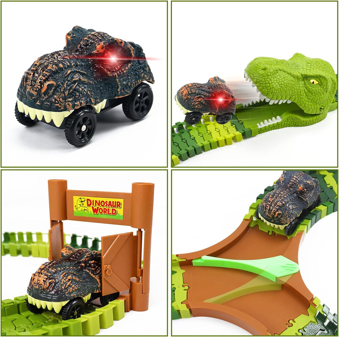 jerryvon Autorennbahn Dinosaurier Spielzeug 2 3 4 5 6 Jahre Junge Kinderspielzeug Mit Dino Cars 14 S
