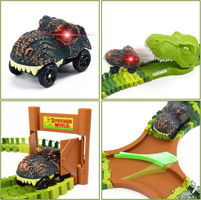 jerryvon Autorennbahn Dinosaurier Spielzeug 2 3 4 5 6 Jahre Junge Kinderspielzeug Mit Dino Cars 14 S