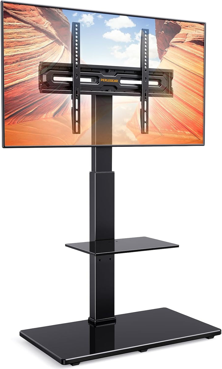 PERLEGEAR TV Ständer TV Bodenständer für 30-70 Zoll Flach & Curved Fernseher bis zu 50 KG mit Neigun