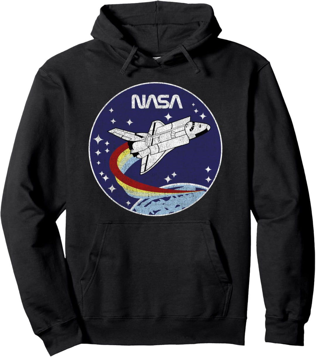 NASA Distressed Rainbow Take Off Circle Logo Pullover Hoodie