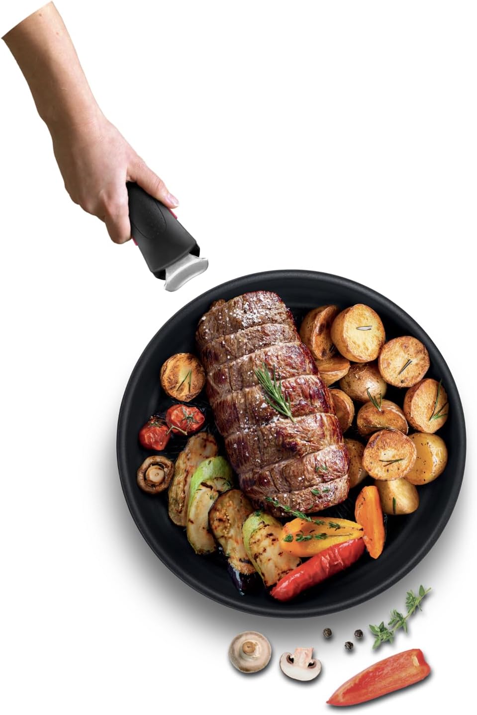 Tefal L9863153 Pfannenhalter, Aluminium, Schwarz