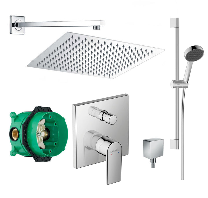 vanvilla Duschsystem mit Unterputz Duscharmatur von Hansgrohe Einhebelmischer und vanvilla Regendusc