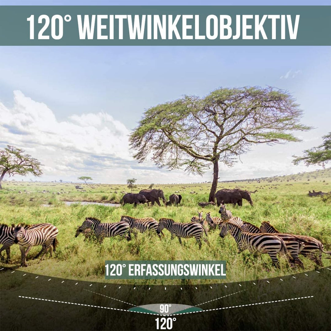 Strex Wildkamera mit Nachtsicht und WLAN - 120 MP 4K Ultra HD - Wasserdicht - Inkl. 32 GB SD