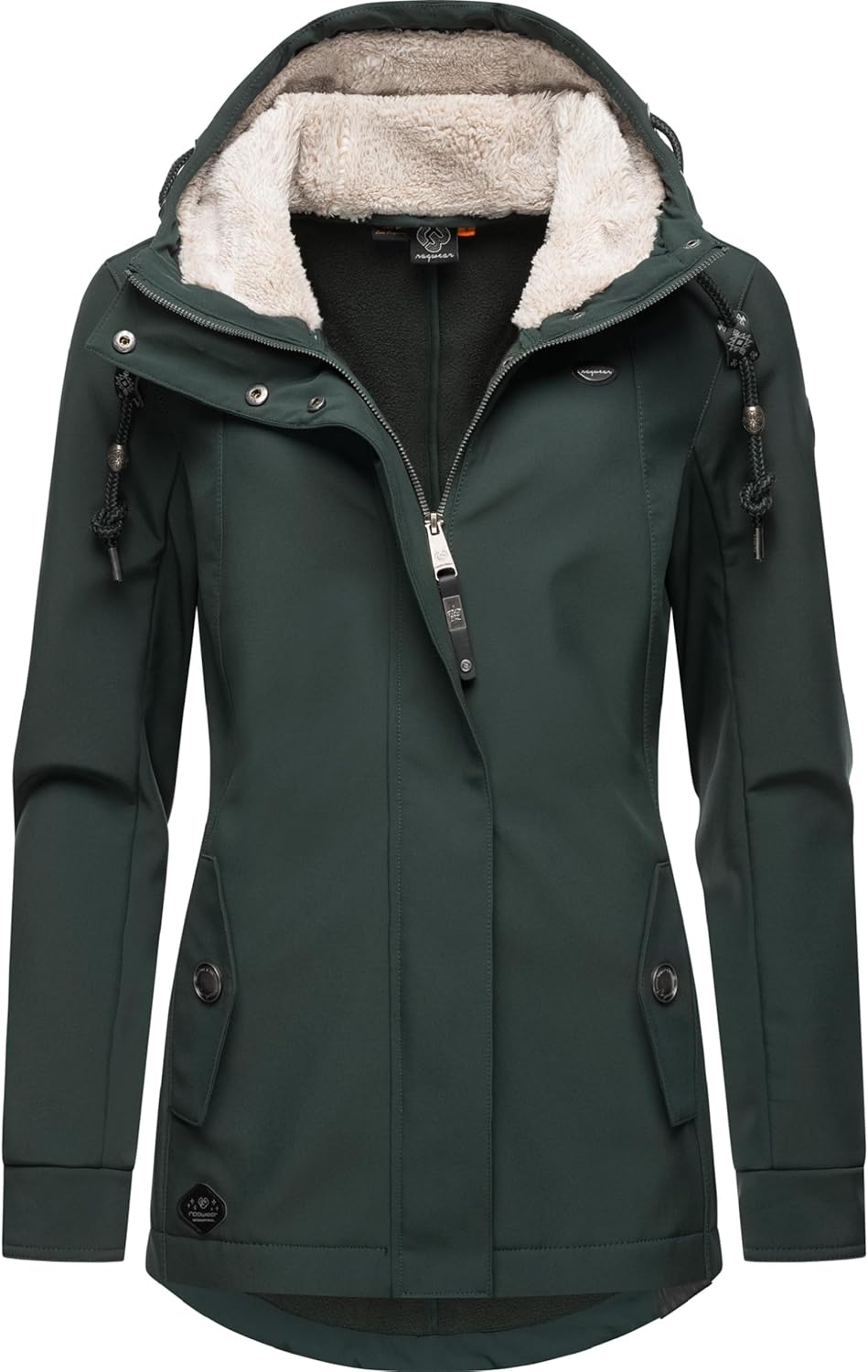 Ragwear Damen Übergangsjacke Funktionsjacke Softshelljacke wasserdicht atmungsaktiv mit Kapuze Monad
