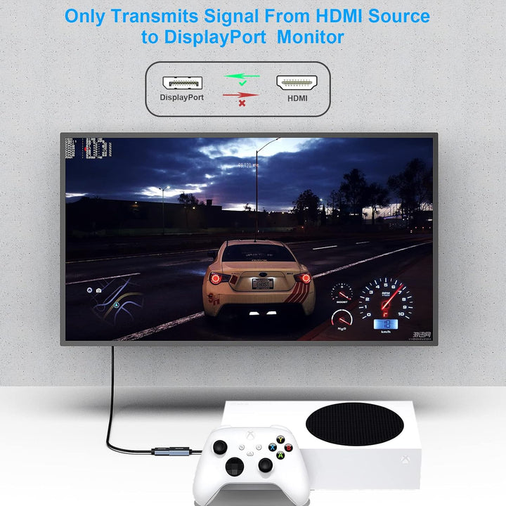 BENFEI HDMI auf DisplayPort Adapter, HDMI-Quelle auf DisplayPort-Monitor, kompatibel mit PC Grafikka
