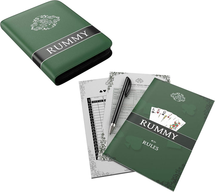 Bullets Playing Cards, Rommee Set, 2X Rommekartendeck in Kunstleder Etui, mit Regelheft, Stift, Noti