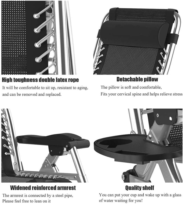 DQCHAIR Übergrosse Schwerelosigkeit Patio Lounger Chair Klappsonnenliegen im Garten und im Freien Re