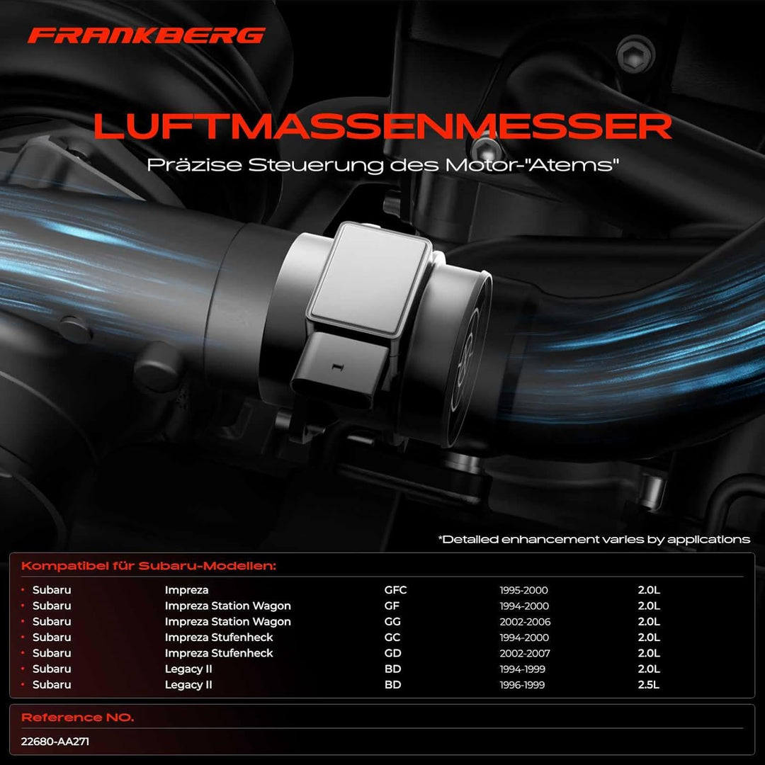 Frankberg Luftmassenmesser Luftmengenmesser Kompatibel mit Impreza GFC GD G-G GF GC Legacy II BD BG