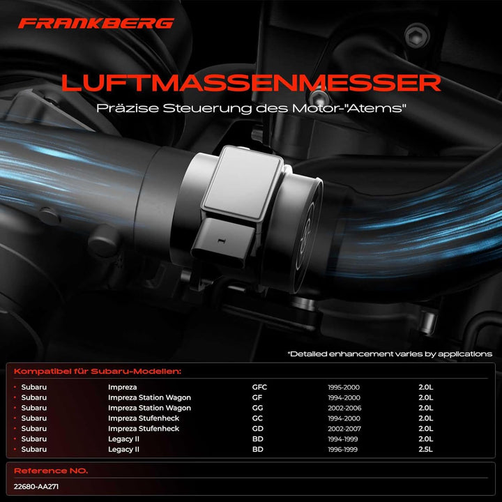 Frankberg Luftmassenmesser Luftmengenmesser Kompatibel mit Impreza GFC GD G-G GF GC Legacy II BD BG