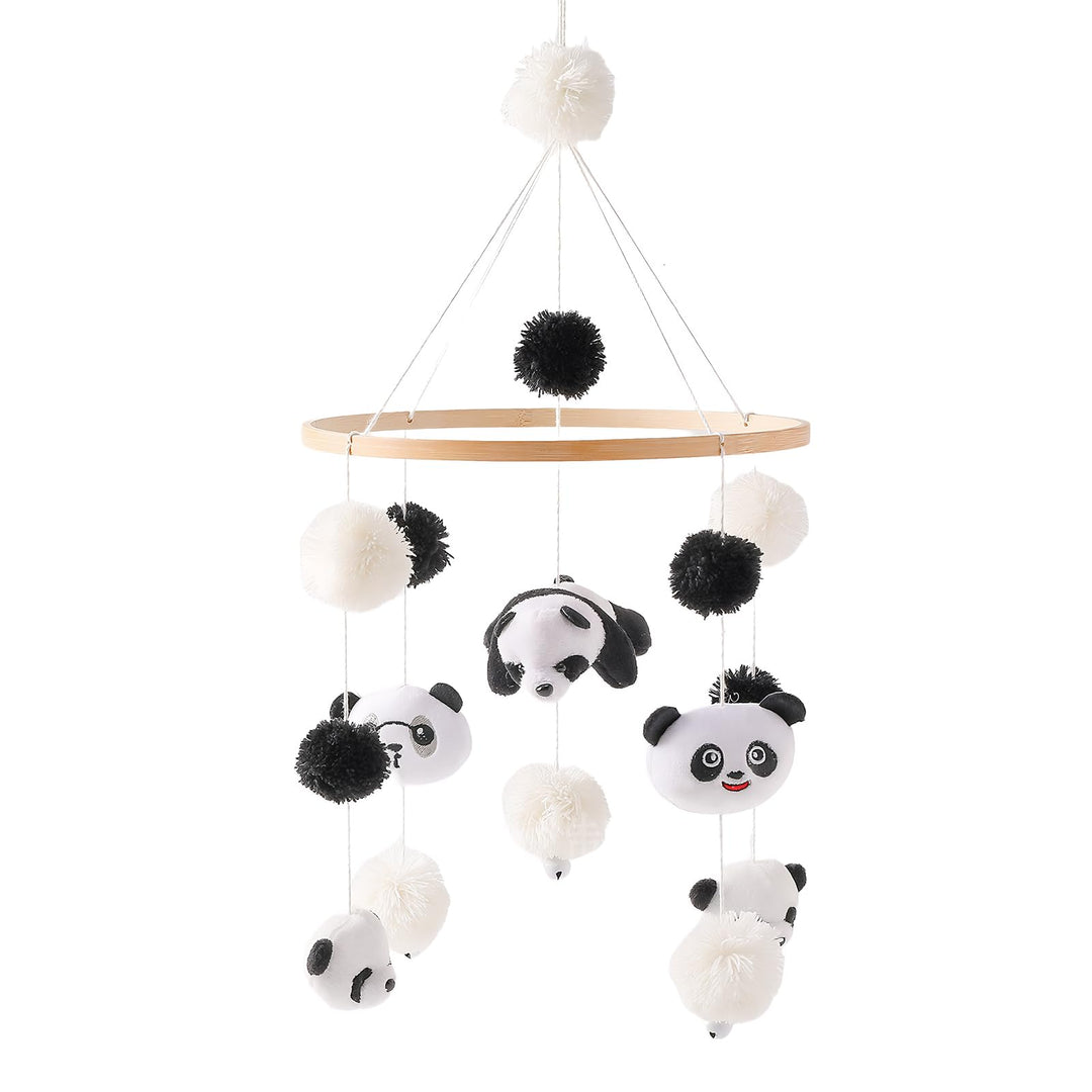 Mobile Babybett Baby Mobile Mit Filzbällen 3D-Panda-Muster Hängende Spieldekorationen Geschenke Für