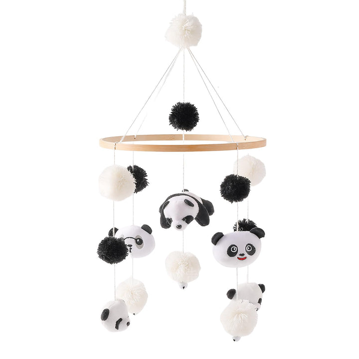 Mobile Babybett Baby Mobile Mit Filzbällen 3D-Panda-Muster Hängende Spieldekorationen Geschenke Für