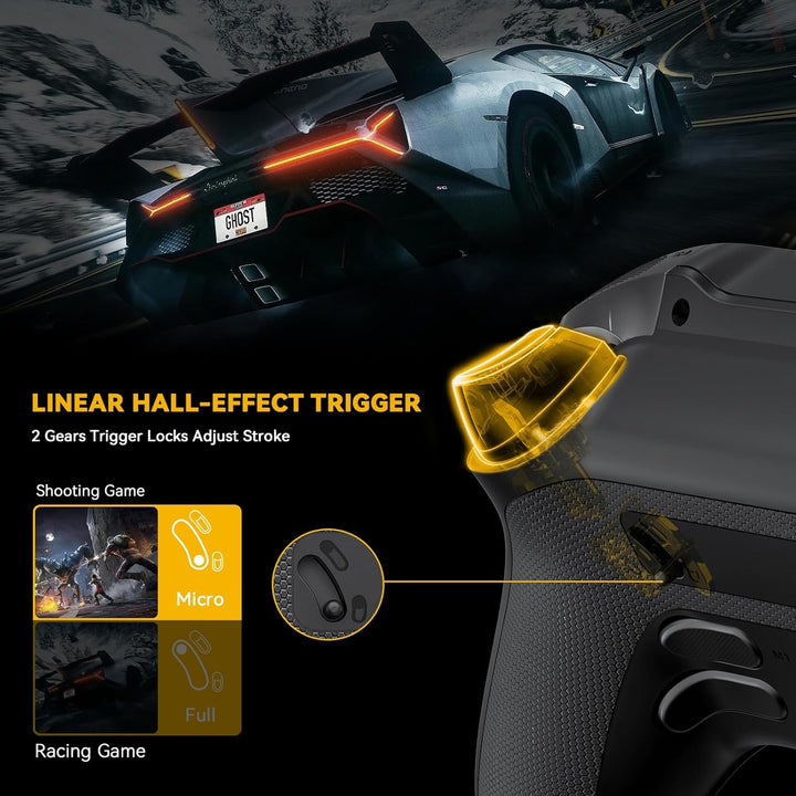 ManbaOne Interactive Screen Wireless Gaming Controller für PC/Switch/Switch 2/iOS/Android,Hall-Effek