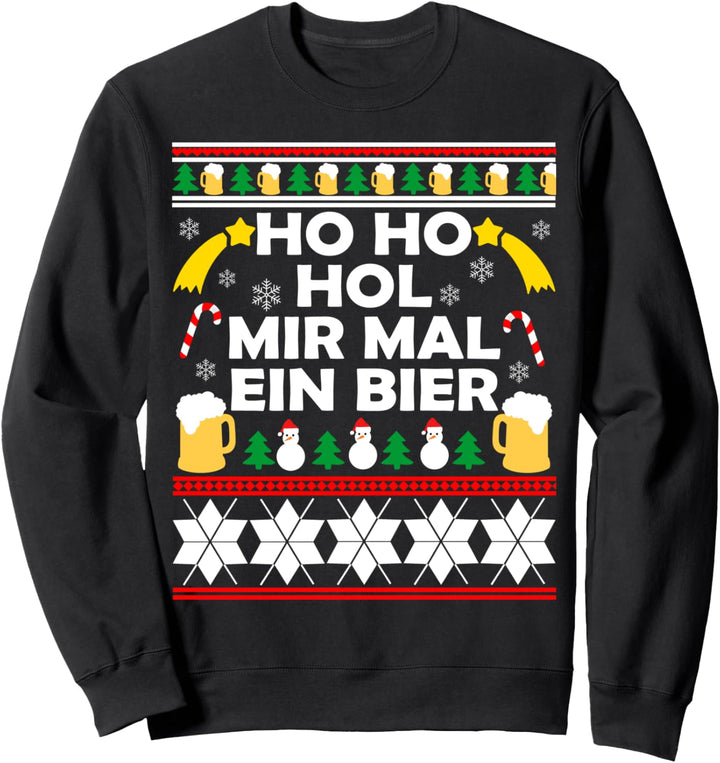HoHoHo hol mir mal ein Bier Ugly Christmas Outfit Herren Sweatshirt