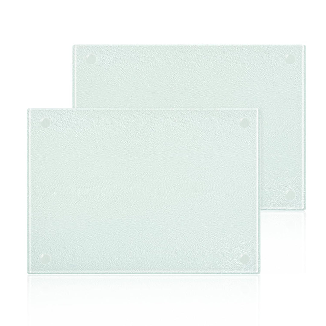 Schneidebrett Glas, 28x20cm Kratzfest Schneidbrett, 2 Stück Gehärtetem Schneidebrett mit Rutschfeste