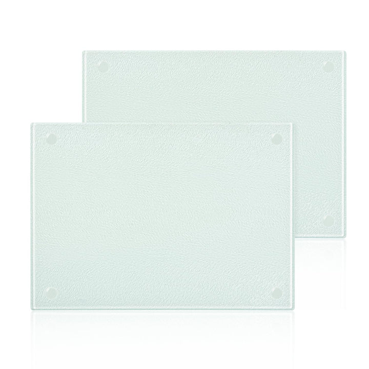 Schneidebrett Glas, 28x20cm Kratzfest Schneidbrett, 2 Stück Gehärtetem Schneidebrett mit Rutschfeste