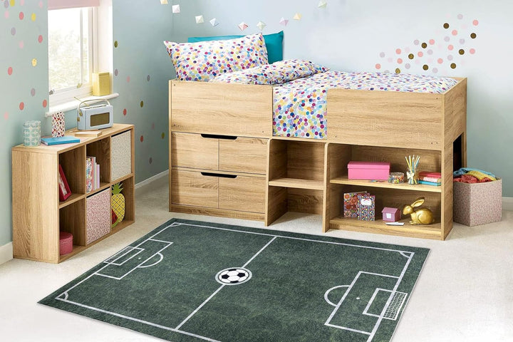 Kinderteppich Bambino Waschteppich Spielfeld, Fussball, für Kinder Anti-Rutsch - grün 160x220 cm 160