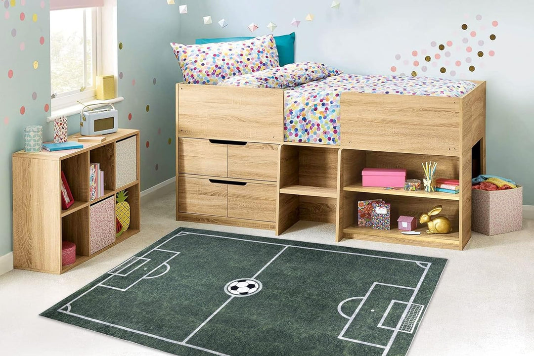 Kinderteppich Bambino Waschteppich Spielfeld, Fussball, für Kinder Anti-Rutsch - grün 180x270 cm 180