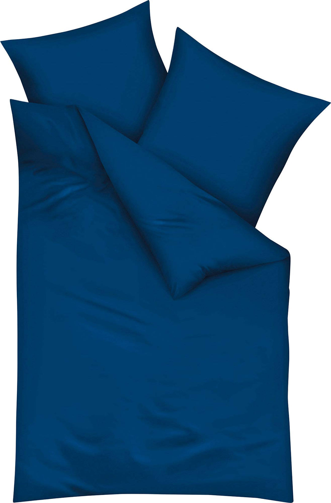 Kaeppel Mako-Satin-Bettwäsche unifarben, 2tlg. mit Reissverschluss Marine, 80X80/155X220 cm Marine 8