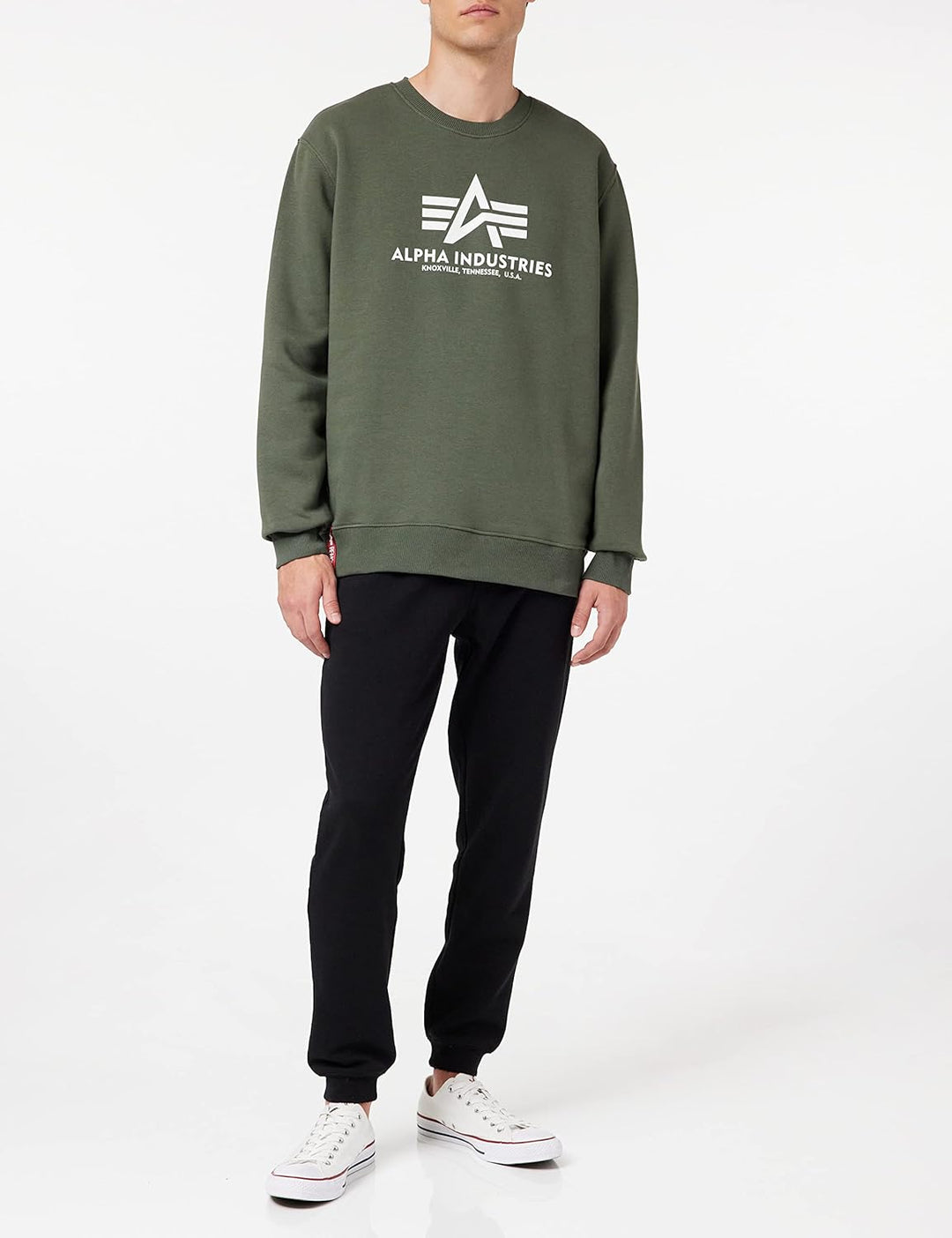 Alpha Industries Herren Basic Sweater Sweatshirt für Herren Sweatshirt (1er Pack) M Dunkles Olivgrün