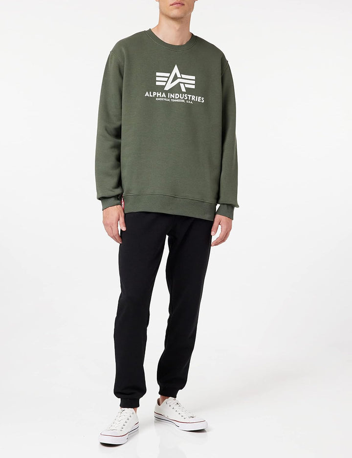 Alpha Industries Herren Basic Sweater Sweatshirt für Herren Sweatshirt (1er Pack) M Dunkles Olivgrün