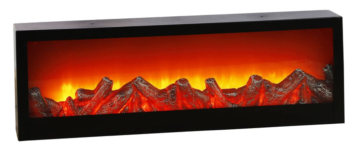 Dekokamin LED Kamin Feuer Elektrokamin Wandkamin Kaminfeuer Batterie 60x20