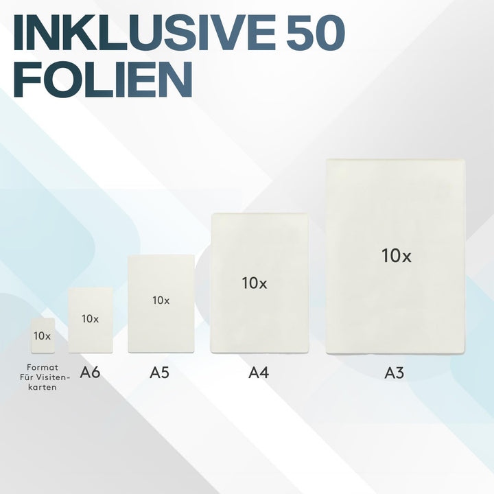 ACROPAQ Laminiergerät A3 mit Laminierfolien - Laminierset mit 50 Laminierfolien, Eckenrunder, Papier