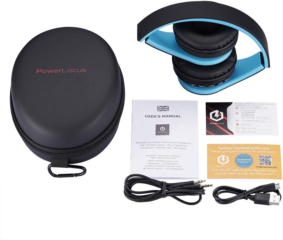 PowerLocus P1 Bluetooth Kopfhörer Kabellos, Wireless 5.0 Bluetooth Kopfhörer Over-Ear, Over Ear Kopf