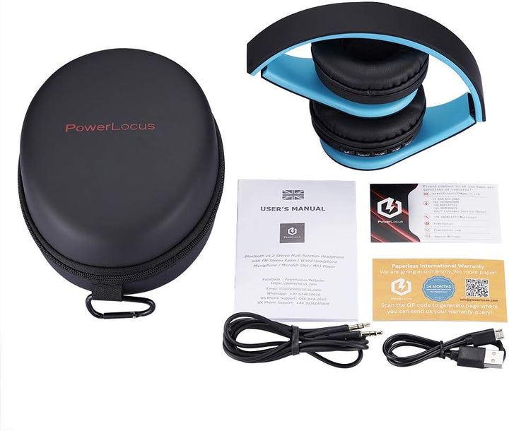 PowerLocus P1 Bluetooth Kopfhörer Kabellos, Wireless 5.0 Bluetooth Kopfhörer Over-Ear, Over Ear Kopf