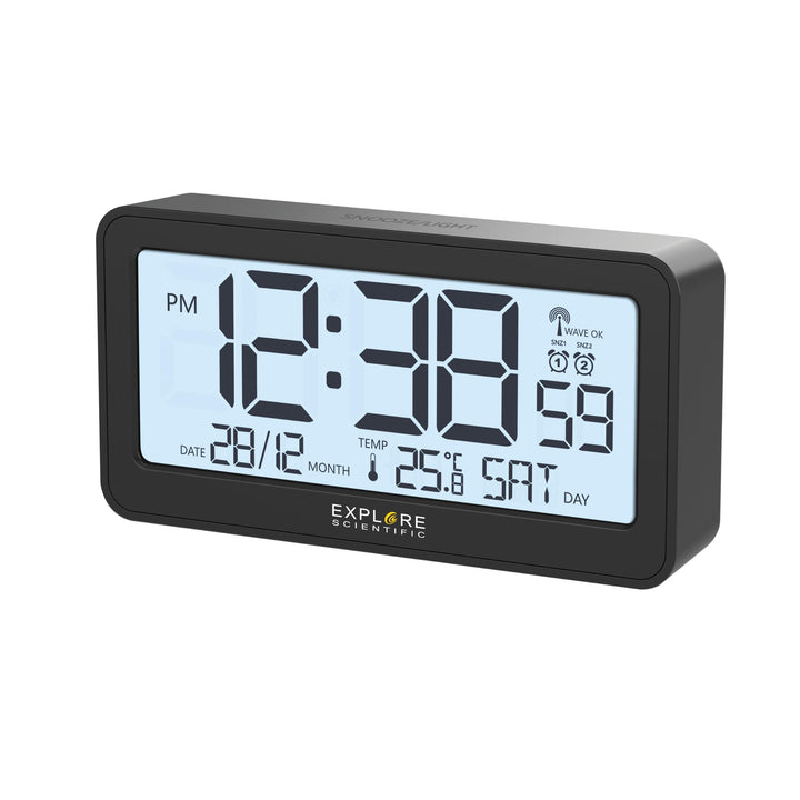 Explore Scientific, Radiowecker, LED-Uhr, Schwarz