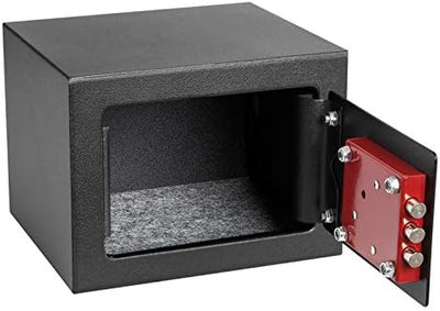 Homesafe HV15K Tresor Safe mit Schlüssel-Schloss, 15x20x17cm (HxWxD ), Carbon Satin Schwarz, 15x20x1