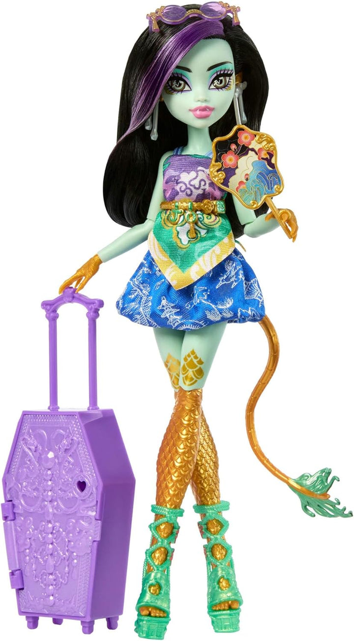 Monster High Skulltimate Secrets Jinafire Long Puppe und Zubehörset, Destination: Gore-geous Oasis m