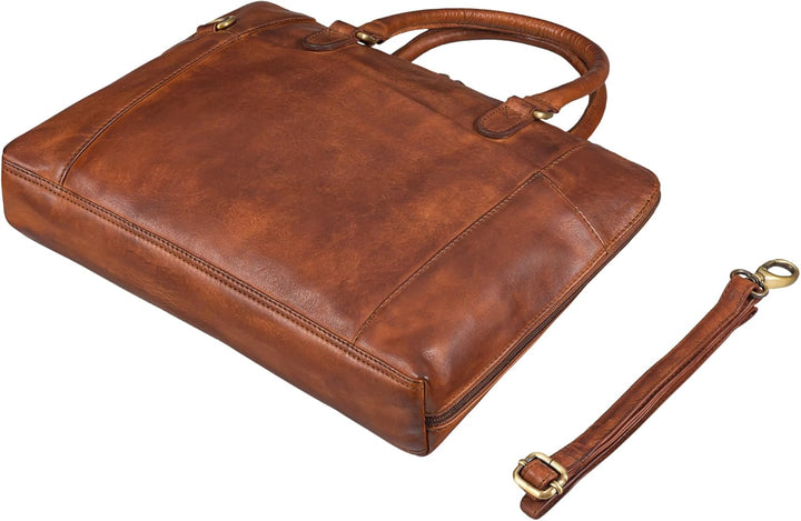 STILORD 'Latoya' Arbeitstasche elegant Leder Bürotasche Aktentasche Damen Herren Henkeltasche Vintag