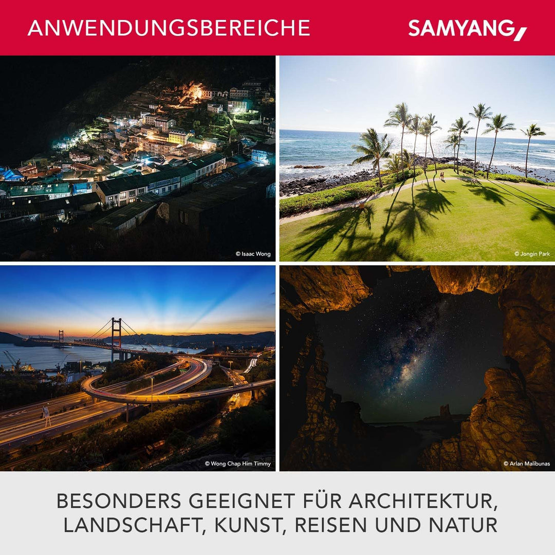 Samyang MF 14mm F2,8 Sony E - Weitwinkelobjektiv für Vollformat und APS-C Sensor - Landschaftsfotogr