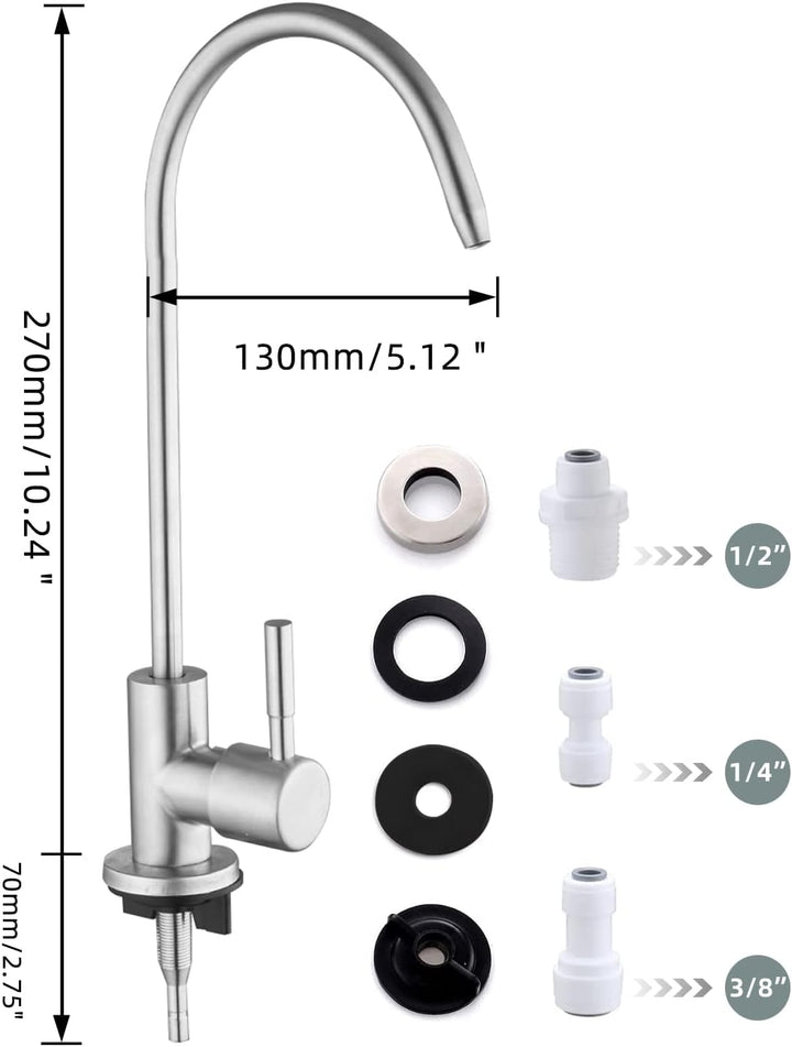 Trinkwasserhahn, bleifreier Wasserfilter-Wasserhahn, Umkehrosmose-Wasserhahn für Küche, Bar, Spüle G