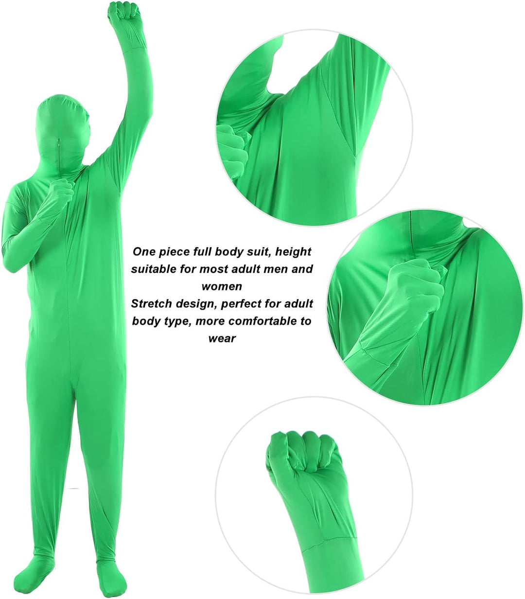 Green Screen Chromakey Bodysuit Handschuhe Kapuze, Fotografie Green Chromakey Bodysuit, Unisex Spand