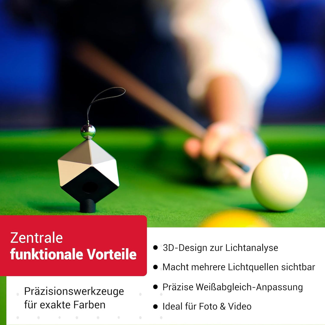 Datacolor SpyderCube: robuste Graukarte mit präziser Kontrastbestimmung durch Lichtfalle & Chromkuge