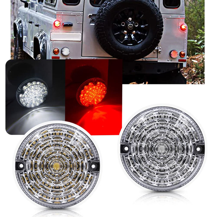 NSLUMO Aktualisierung Defender Runden LED Nebel & Rücklicht Für Defender Hinten Nebel Rückfahrschein
