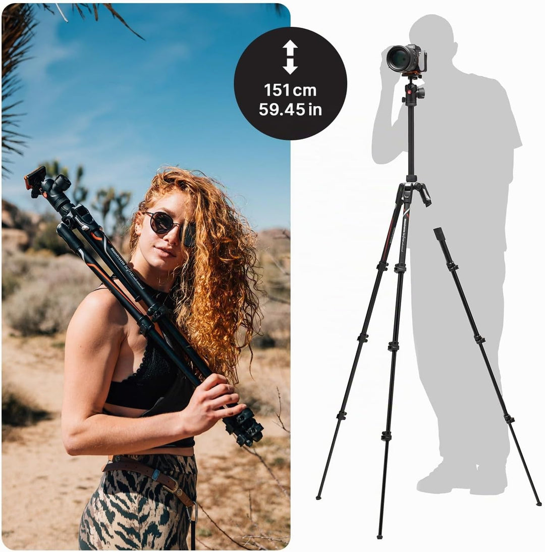 Manfrotto Befree Advanced Kamerstativ-Kit, Kompatibel mit Sony Alpha7 und Alpha9 Kameras, Reisestati