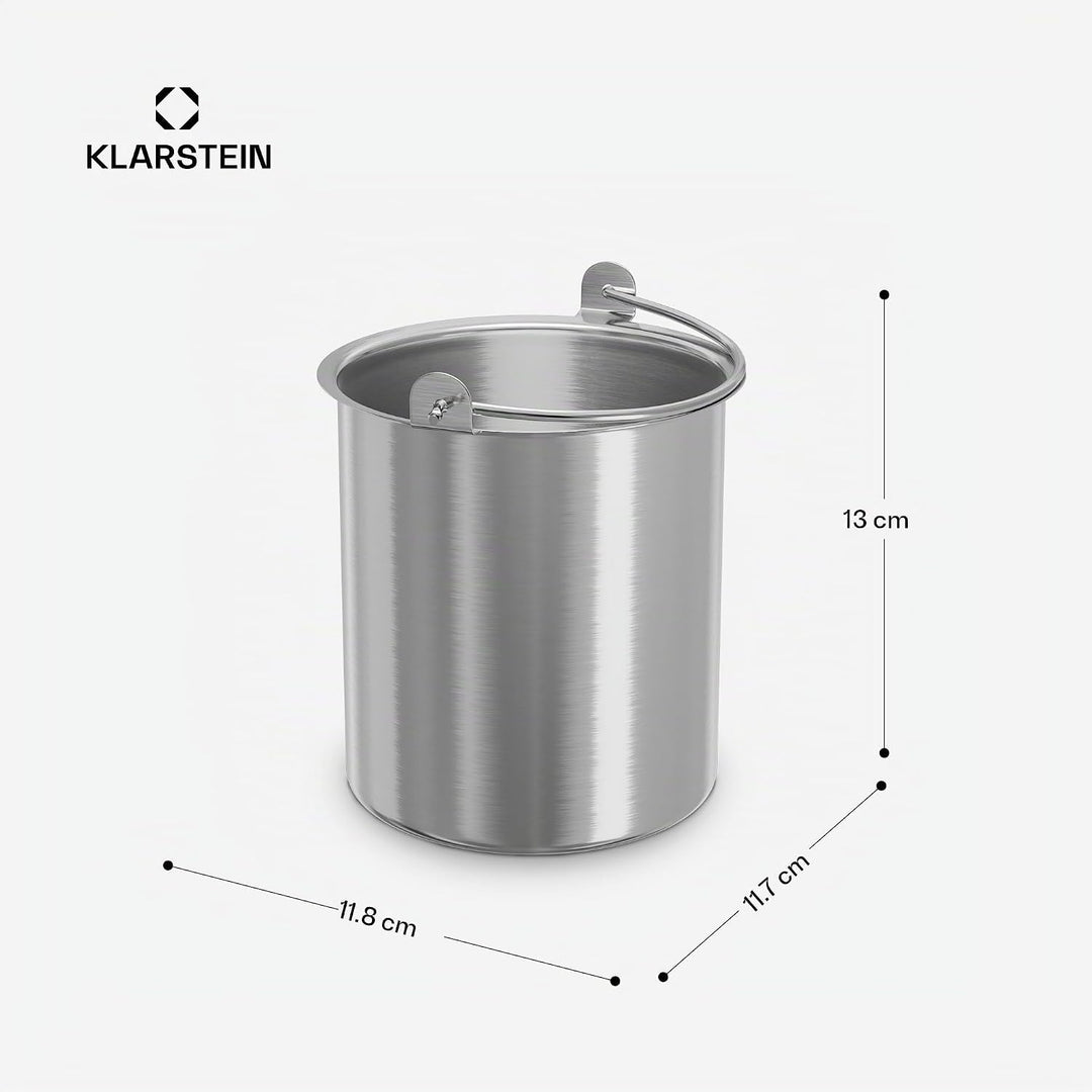 Klarstein FrostFusion Eisbehälter für Speiseeis – 1L Edelstahl, Spülmaschinenfest, Robust, Passend f