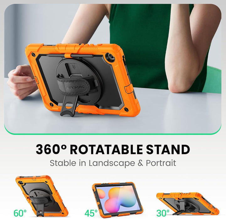SEYMAC Galaxy Tab S6 Lite 2020 (10,4 Zoll) Hülle, stossfeste, robuste Hülle mit tragbarem Schultergu