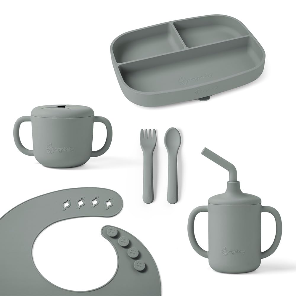 Ergobaby Kindergeschirr-Set Deluxe für Babys und Kleinkinder ab 6 Monaten, Baby Geschirrset mit 2 Be