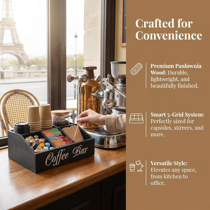 Kaffee Organizer Holz Kaffeebar Möbel, Coffee Bar Organizer Holz Kaffee Spender Organizer-aufbewahru