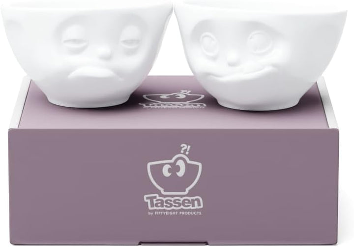 FIFTYEIGHT PRODUCTS / Tassen / Kleine Schälchen Set Nr. 3 „Lecker & Verpennt“ (Porzellan, 200 ml, we