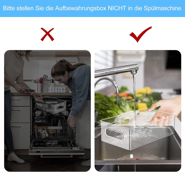 Kühlschrank Organizer Set - 6er Set (3 Grösse) Kühlschrank Organizer, Küchen Organizer für Speisekam