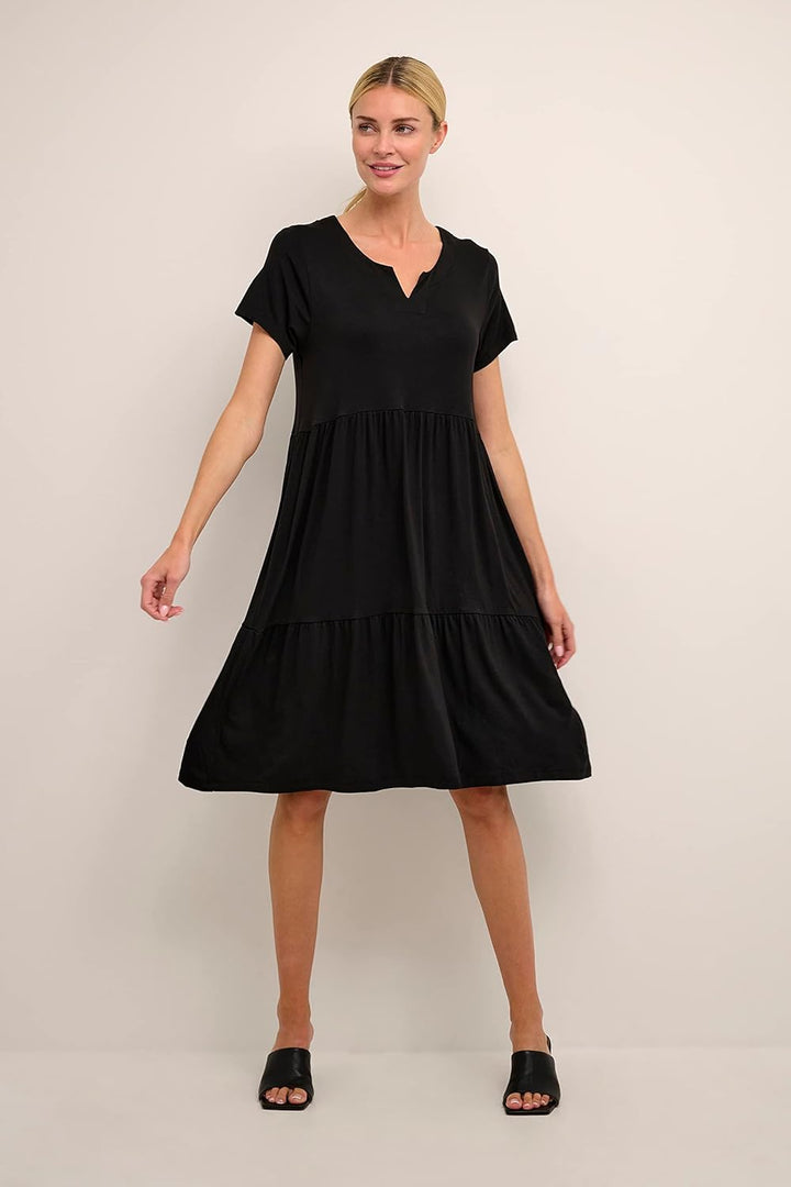 KAFFE Damen Kapetra Jersey Kleid M Black Deep, M Black Deep
