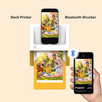 KODAK Dock Plus 4Pass-Fotodrucker (10 x 15 cm) + Paket mit 90 Blatt Fotopapier Imprimante + Paquet a