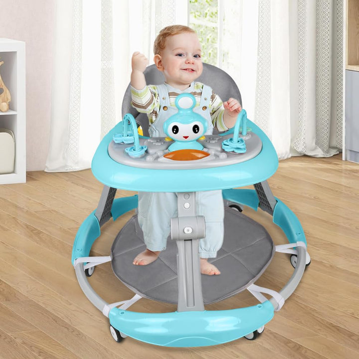 5-in-1 Lauflernhilfe für Babys, mit verstellbaren Höhen, Gehfrei Babywalker ab 6 Monate, bis zu 25 k